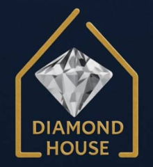 Diamond House — logo aziendale: simbolo casa con diamante e scritta
